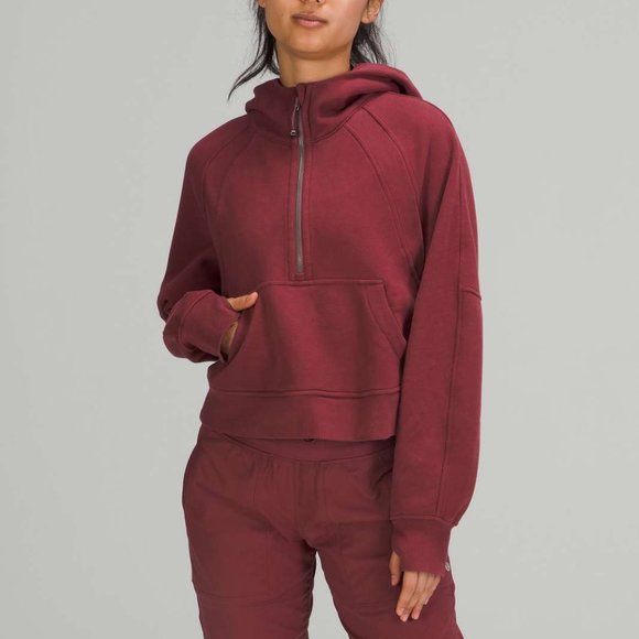 lululemon athletica Tops - Lululemon Scuba Oversized Half-Zip Hoodie - Mulled Wine